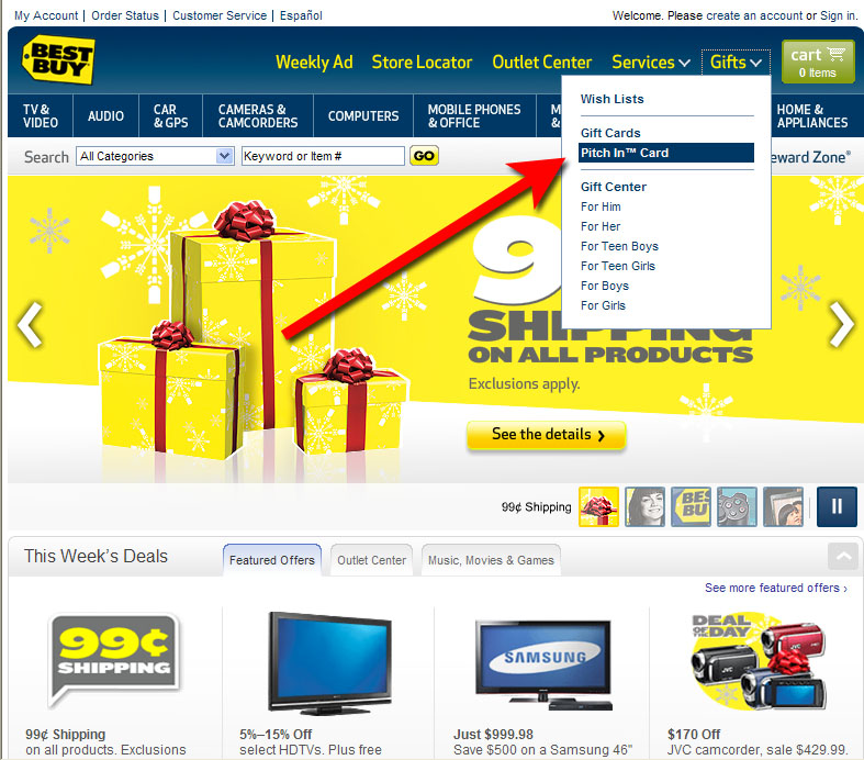 Go back to the BestBuy website, http://www.bestbuy.com and click on ...